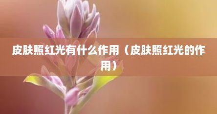 皮肤照红光有什么作用（皮肤照红光的作用）
