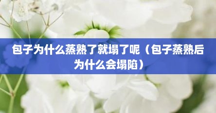包子为什么蒸熟了就塌了呢（包子蒸熟后为什么会塌陷）