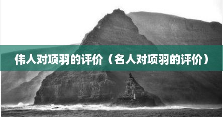 伟人对项羽的评价（名人对项羽的评价）