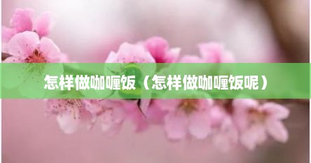 怎样做咖喱饭（怎样做咖喱饭呢）