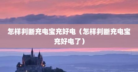 怎样判断充电宝充好电（怎样判断充电宝充好电了）