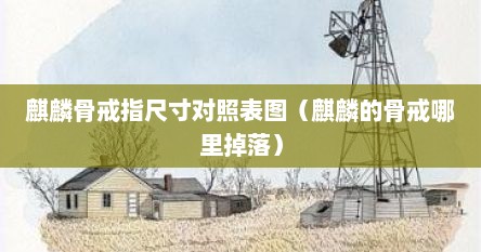 麒麟骨戒指尺寸对照表图（麒麟的骨戒哪里掉落）