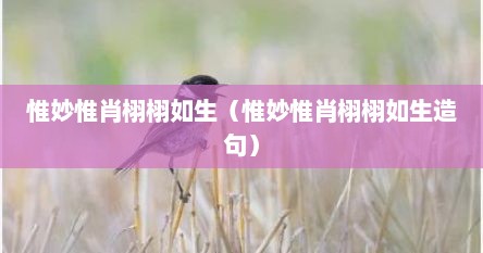 惟妙惟肖栩栩如生（惟妙惟肖栩栩如生造句）