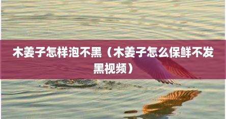 木姜子怎样泡不黑（木姜子怎么保鲜不发黑视频）