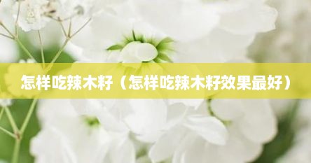 怎样吃辣木籽（怎样吃辣木籽效果最好）