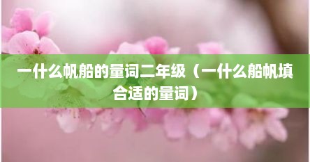 一什么帆船的量词二年级（一什么船帆填合适的量词）
