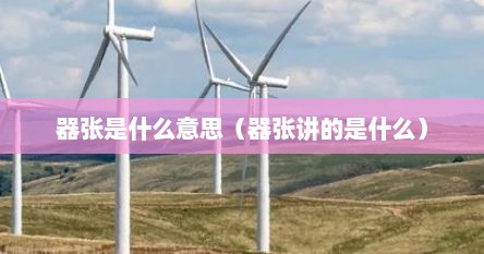 器张是什么意思（器张讲的是什么）