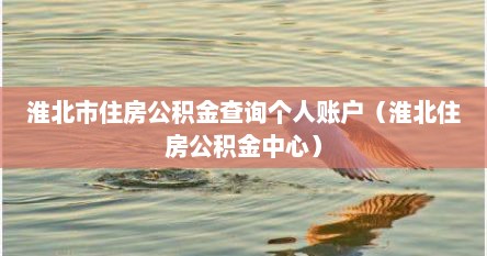 淮北市住房公积金查询个人账户(淮北住房公积金中心)