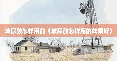 玻尿酸怎样用的（玻尿酸怎样用的效果好）
