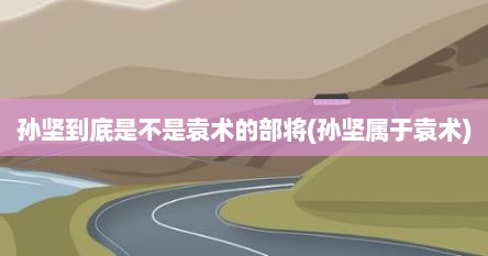孙坚到底是不是袁术的部将(孙坚属于袁术)