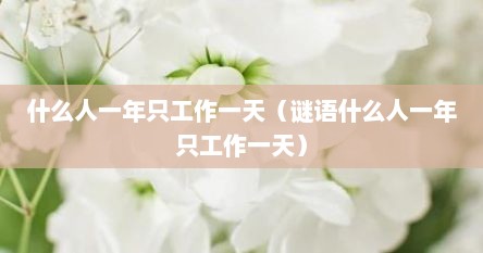 什么人一年只工作一天（谜语什么人一年只工作一天）