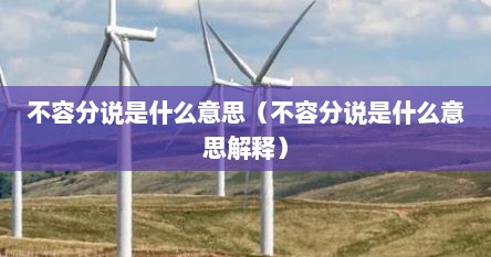 不容分说是什么意思（不容分说是什么意思解释）