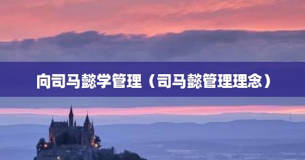 向司马懿学管理（司马懿管理理念）
