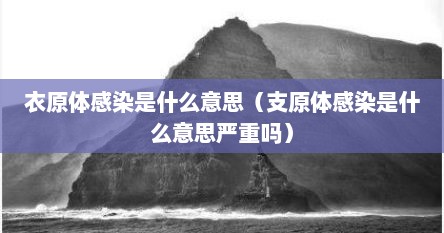 衣原体感染是什么意思（支原体感染是什么意思严重吗）