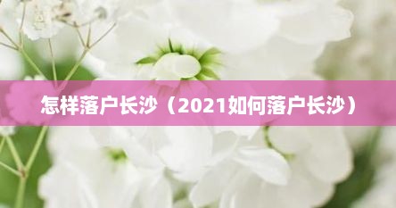 怎样落户长沙（2021如何落户长沙）