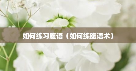 如何练习腹语（如何练腹语术）