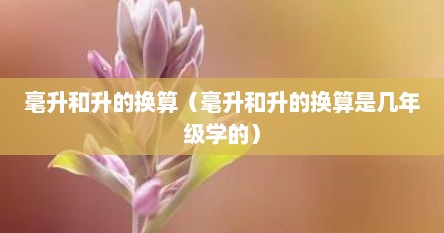毫升和升的换算（毫升和升的换算是几年级学的）