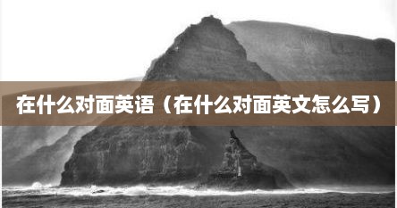 在什么对面英语（在什么对面英文怎么写）