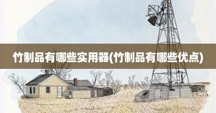 竹制品有哪些实用器(竹制品有哪些优点)