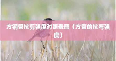 方钢管抗剪强度对照表图（方管的抗弯强度）