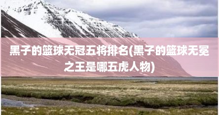 黑子的篮球无冠五将排名(黑子的篮球无冕之王是哪五虎人物)