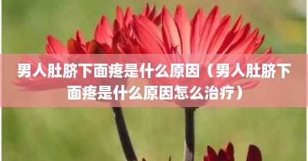 男人肚脐下面疼是什么原因（男人肚脐下面疼是什么原因怎么治疗）