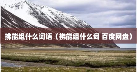 拂能组什么词语（拂能组什么词 百度网盘）