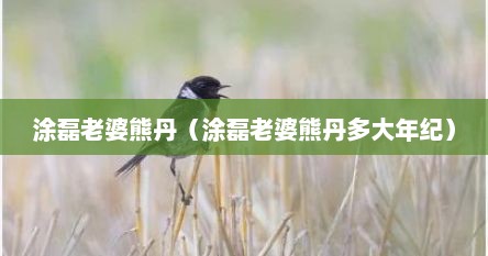 涂磊老婆熊丹（涂磊老婆熊丹多大年纪）