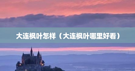 大连枫叶怎样（大连枫叶哪里好看）