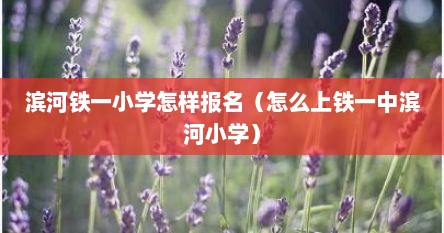 滨河铁一小学怎样报名（怎么上铁一中滨河小学）