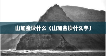 山加金读什么（山加金读什么字）