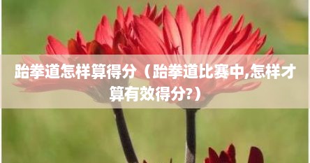 跆拳道怎样算得分（跆拳道比赛中,怎样才算有效得分?）