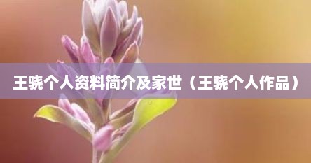 王骁个人资料简介及家世（王骁个人作品）