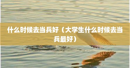 什么时候去当兵好（大学生什么时候去当兵最好）