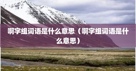 啊字组词语是什么意思（啊字组词语是什么意思）