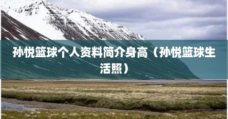 孙悦篮球个人资料简介身高（孙悦篮球生活照）