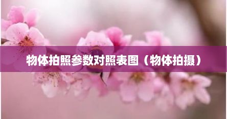 物体拍照参数对照表图（物体拍摄）