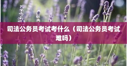 司法公务员考试考什么（司法公务员考试难吗）