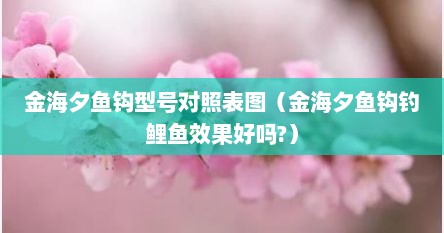 金海夕鱼钩型号对照表图（金海夕鱼钩钓鲤鱼效果好吗?）