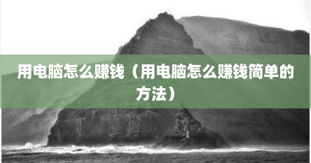 用电脑怎么赚钱（用电脑怎么赚钱简单的方法）