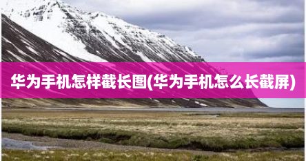 华为手机怎样截长图(华为手机怎么长截屏)