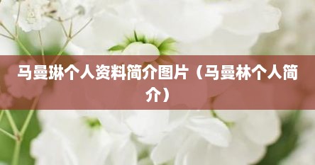 马曼琳的个人简历和职业经历（马曼琳真实的照片）