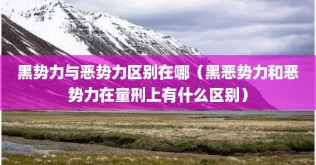 黑势力与恶势力区别在哪（黑恶势力和恶势力在量刑上有什么区别）