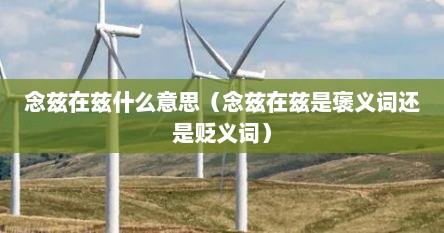 念兹在兹什么意思贬义还是褒义（念兹在兹是什么意思解释一下）