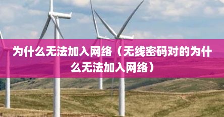 为什么无法加入网络（无线密码对的为什么无法加入网络）