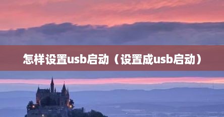 怎样设置usb启动（设置成usb启动）