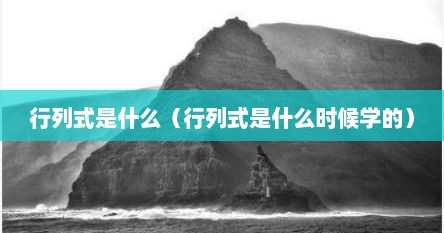 行列式是什么（行列式是什么时候学的）