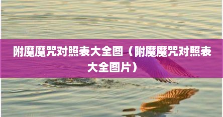 附魔魔咒对照表大全图（附魔魔咒对照表大全图片）