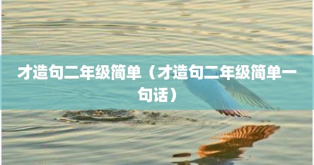 才造句二年级简单（才造句二年级简单一句话）