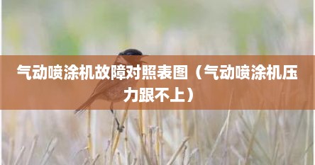 气动喷涂机故障对照表图（气动喷涂机压力跟不上）